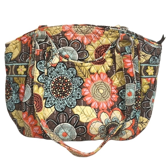 Vera Bradley Glenna Shoulder Bag, Wallet, Sunglass Case & Lanyard Shower Flowers - Picture 2 of 14